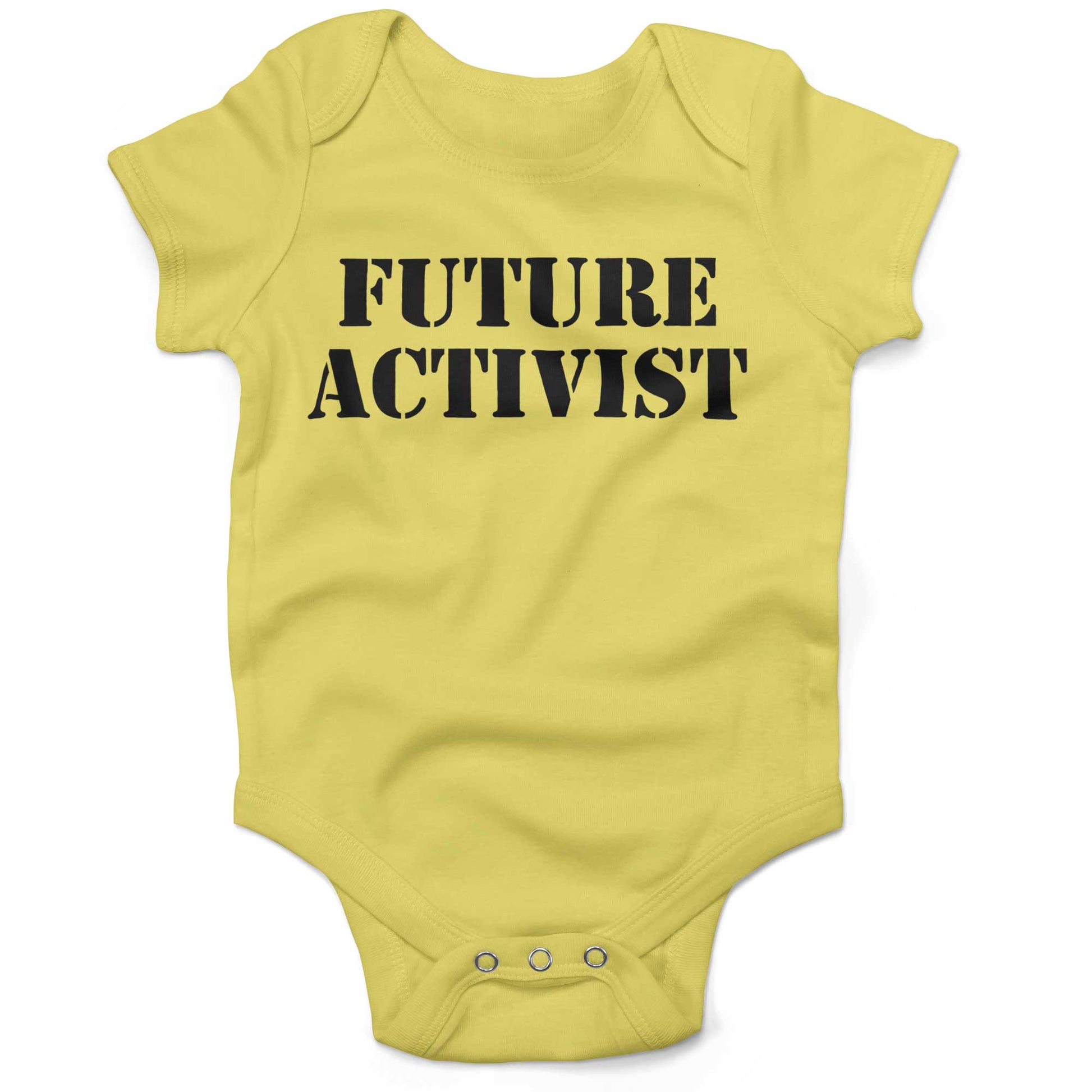 Future Activist Infant Bodysuit or Raglan Tee-Yellow-3-6 months