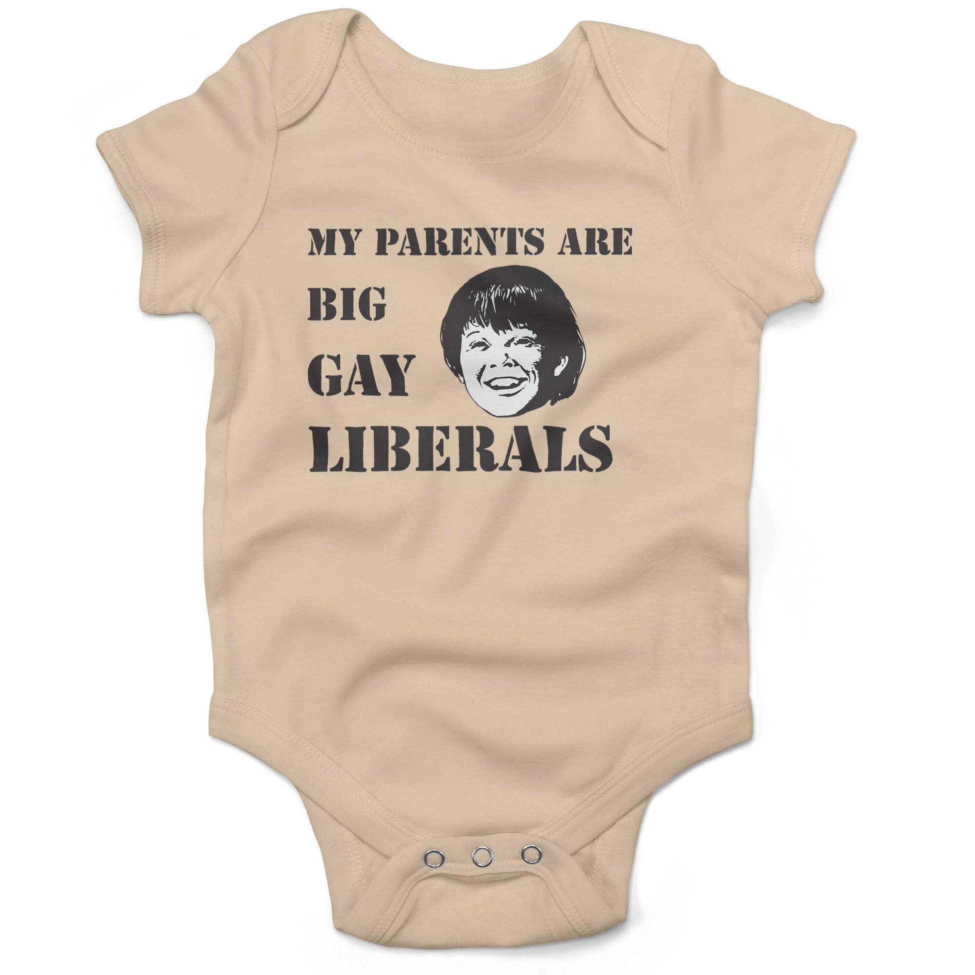 My Parents Are Big, Gay Liberals Infant Bodysuit or Raglan Baby Tee-Organic Natural-3-6 months