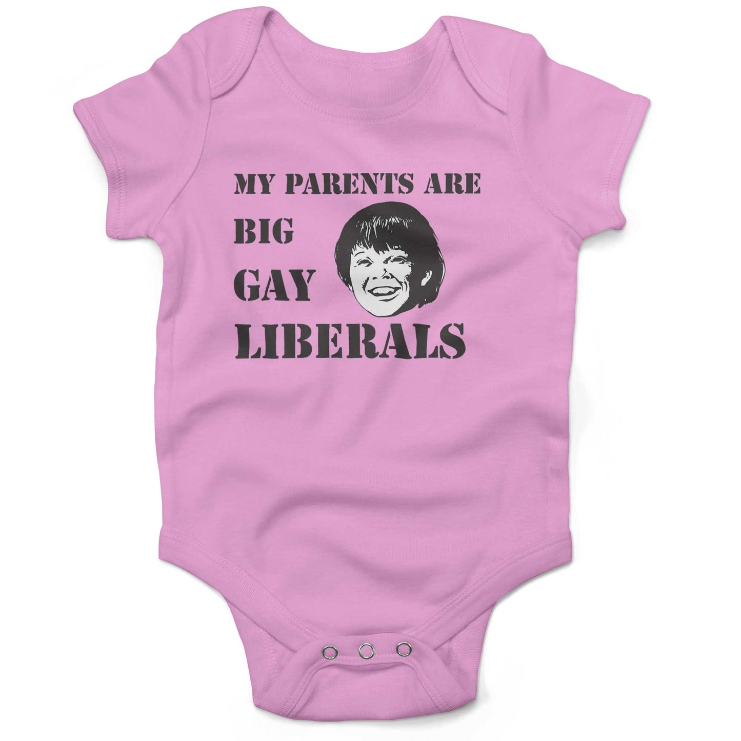 My Parents Are Big, Gay Liberals Infant Bodysuit or Raglan Baby Tee-Organic Pink-3-6 months