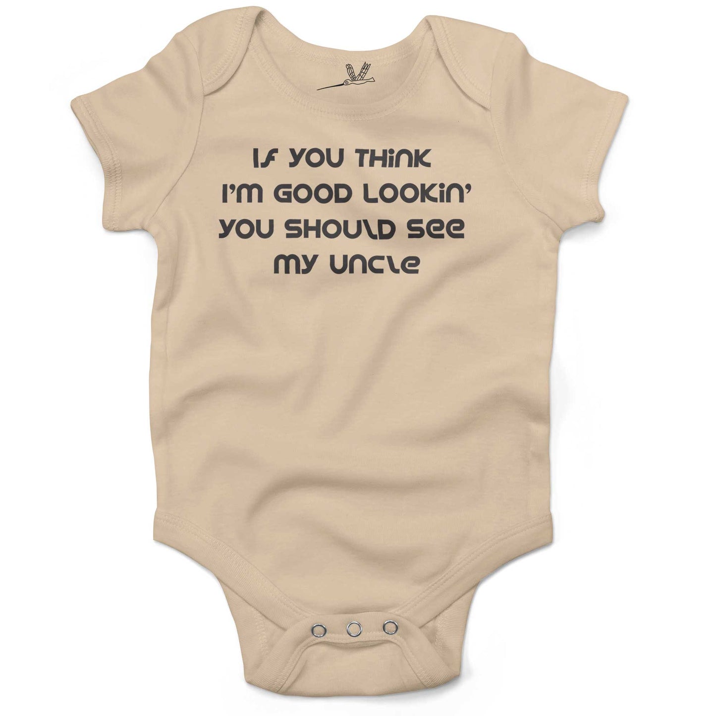If You Think I'm Good Lookin' You Should See My Uncle Infant Bodysuit or Raglan Tee-Organic Natural-3-6 months
