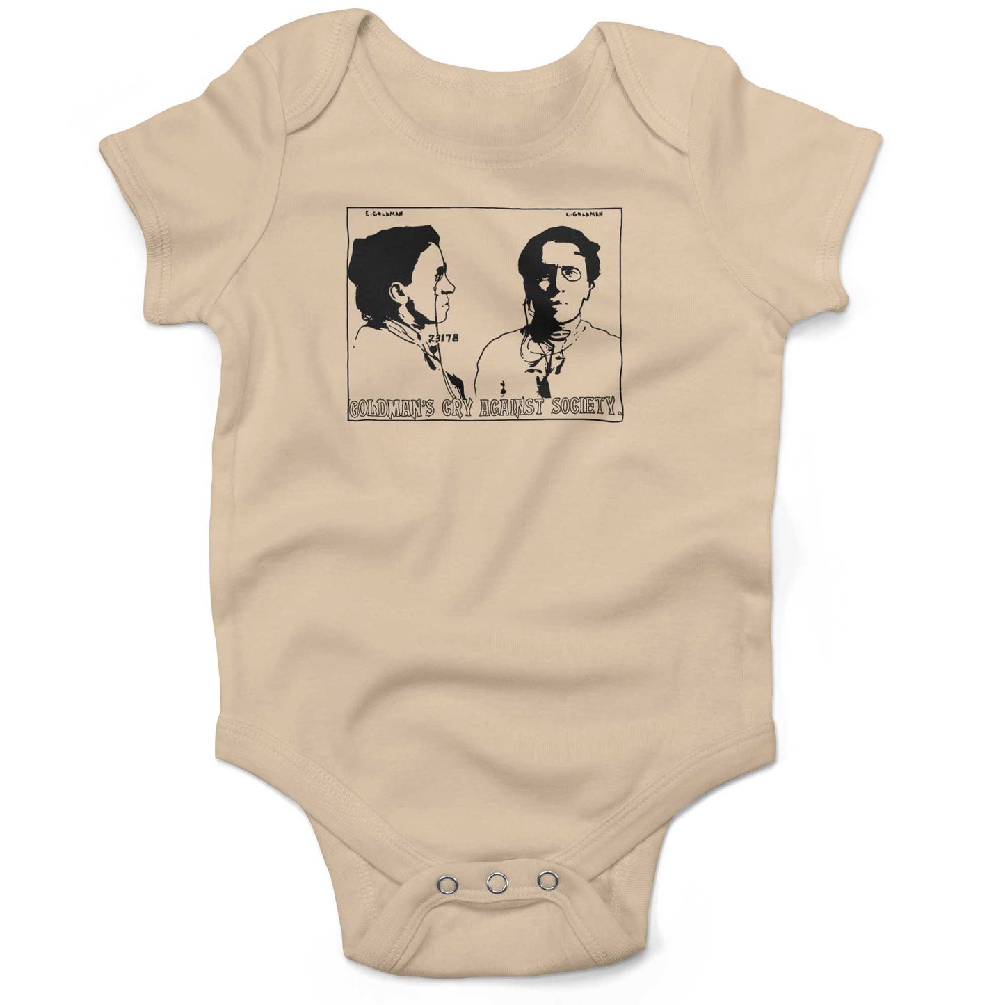 Emma Goldman Infant Bodysuit or Raglan Baby Tee-Organic Natural-3-6 months