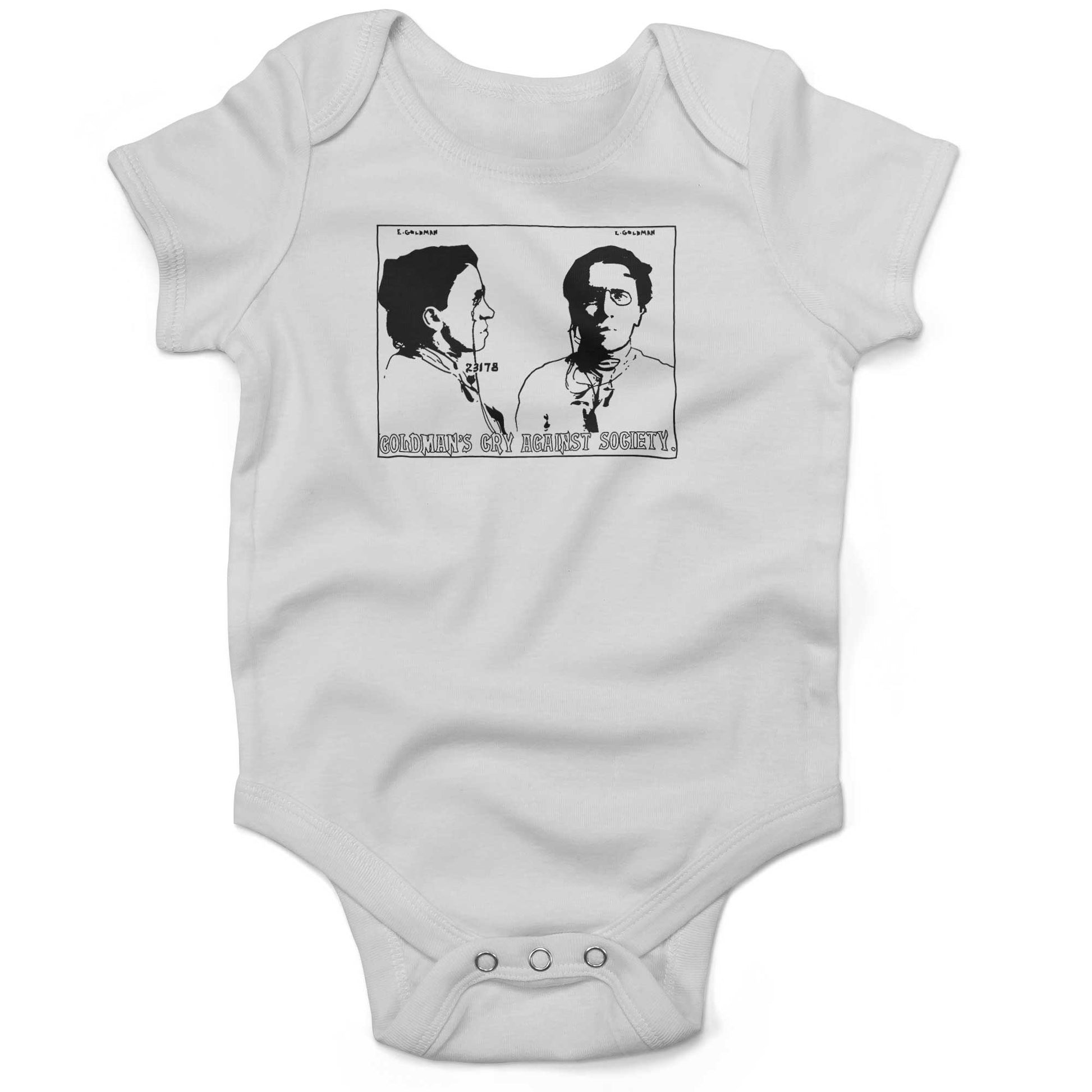 Emma Goldman Infant Bodysuit or Raglan Baby Tee-White-3-6 months