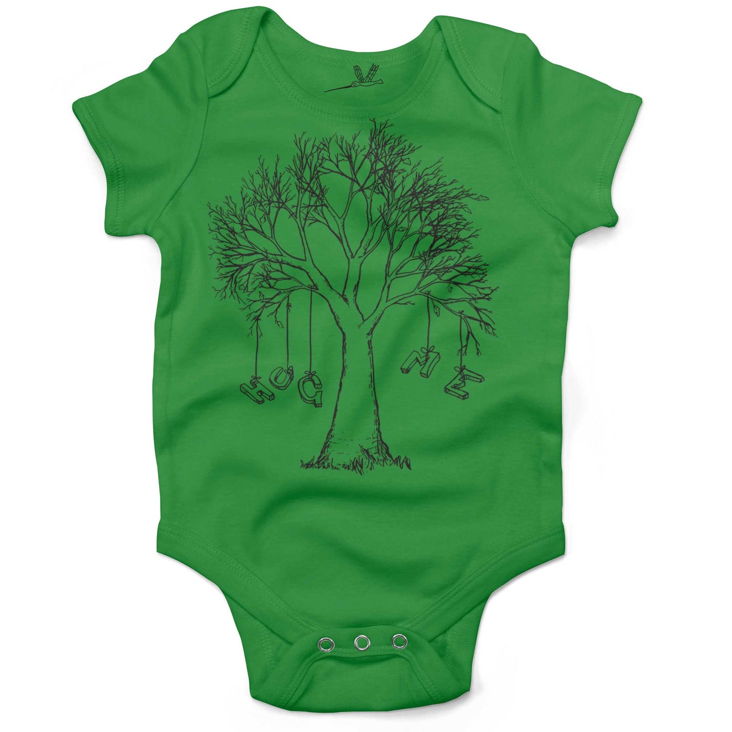 Hug A Tree Infant Bodysuit or Raglan Tee-Grass Green-3-6 months