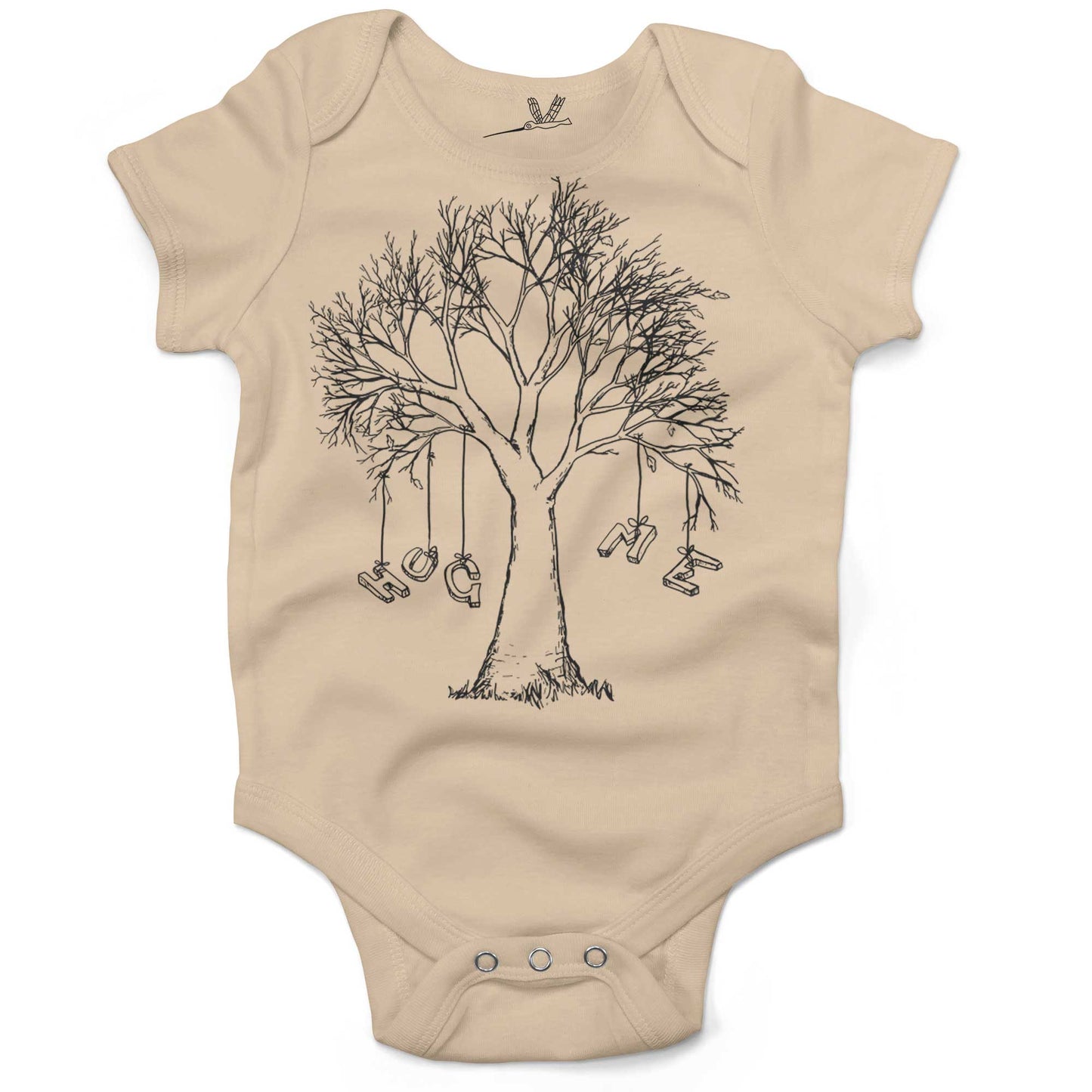 Hug A Tree Infant Bodysuit or Raglan Tee-Organic Natural-3-6 months