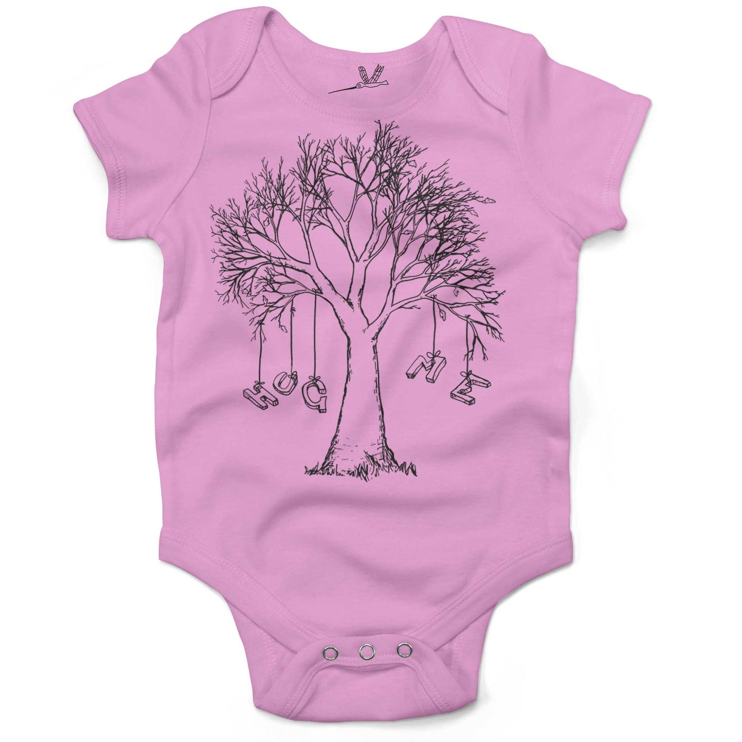 Hug A Tree Infant Bodysuit or Raglan Tee-Organic Pink-3-6 months