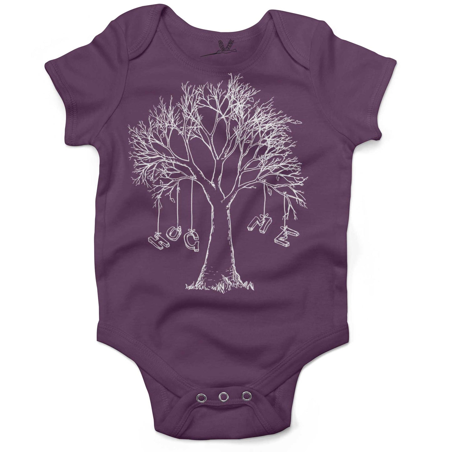 Hug A Tree Infant Bodysuit or Raglan Tee-Organic Purple-3-6 months