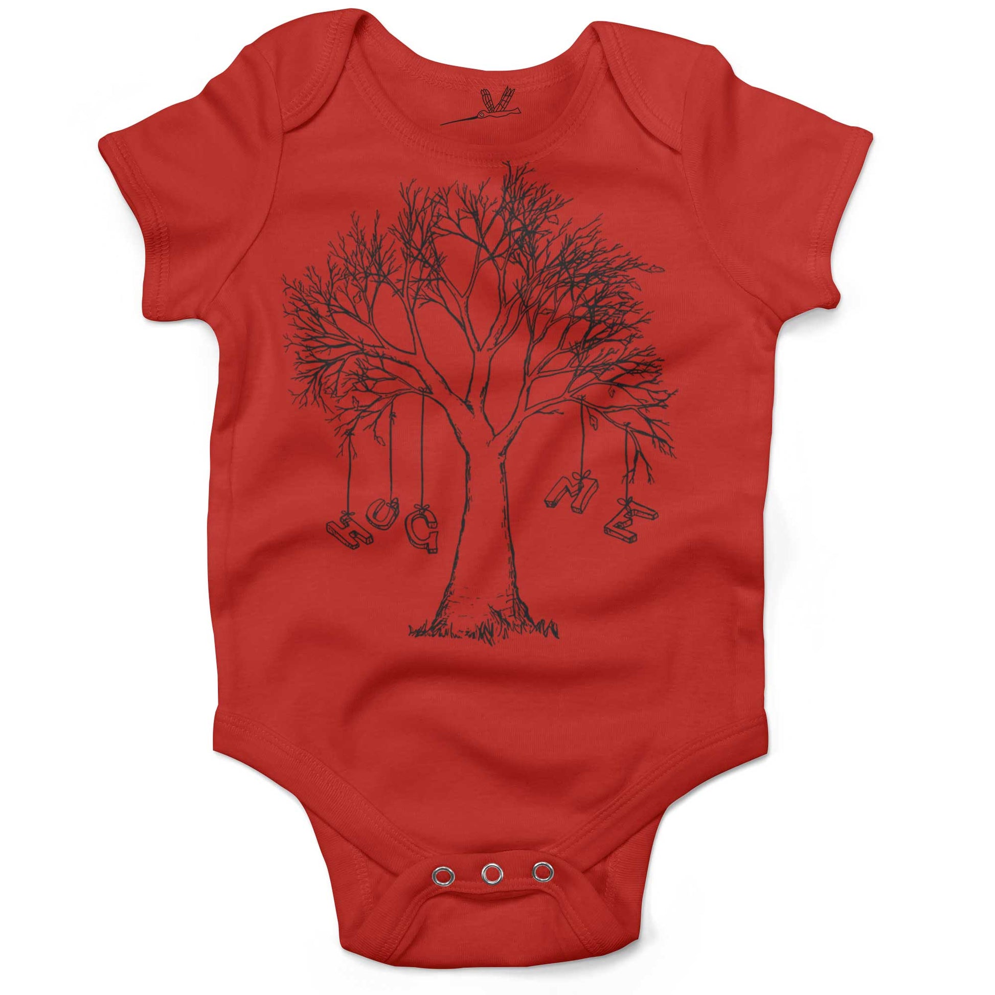 Hug A Tree Infant Bodysuit or Raglan Tee-Organic Red-3-6 months