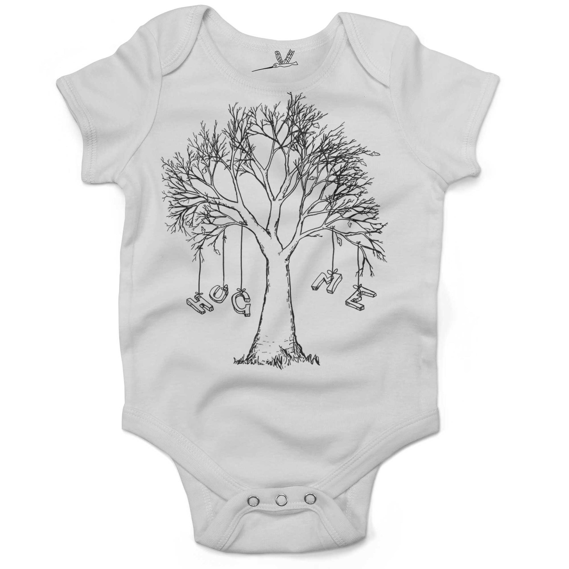 Hug A Tree Infant Bodysuit or Raglan Tee-White-3-6 months