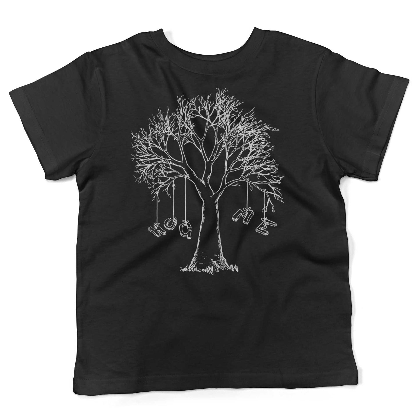 Hug A Tree Toddler Shirt-Organic Black-2T