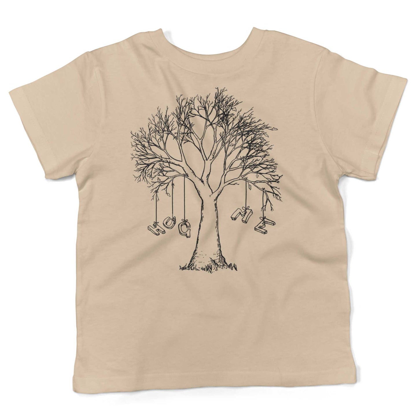Hug A Tree Toddler Shirt-Organic Natural-2T