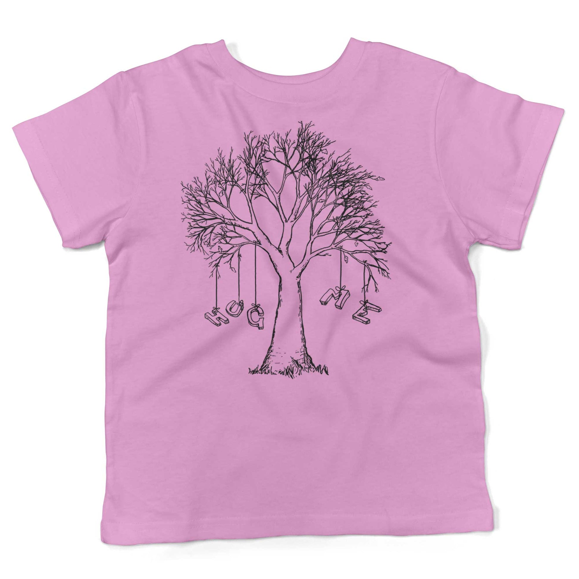 Hug A Tree Toddler Shirt-Organic Pink-2T