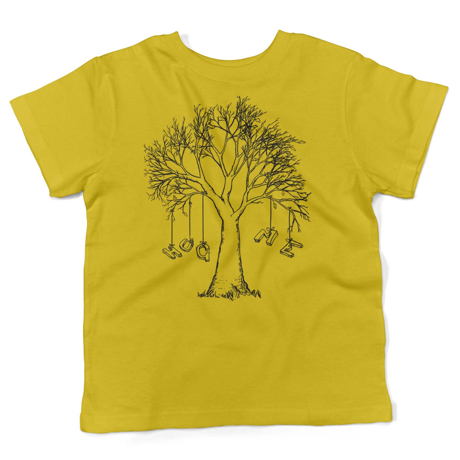Hug A Tree Toddler Shirt-Sunshine Yellow-2T