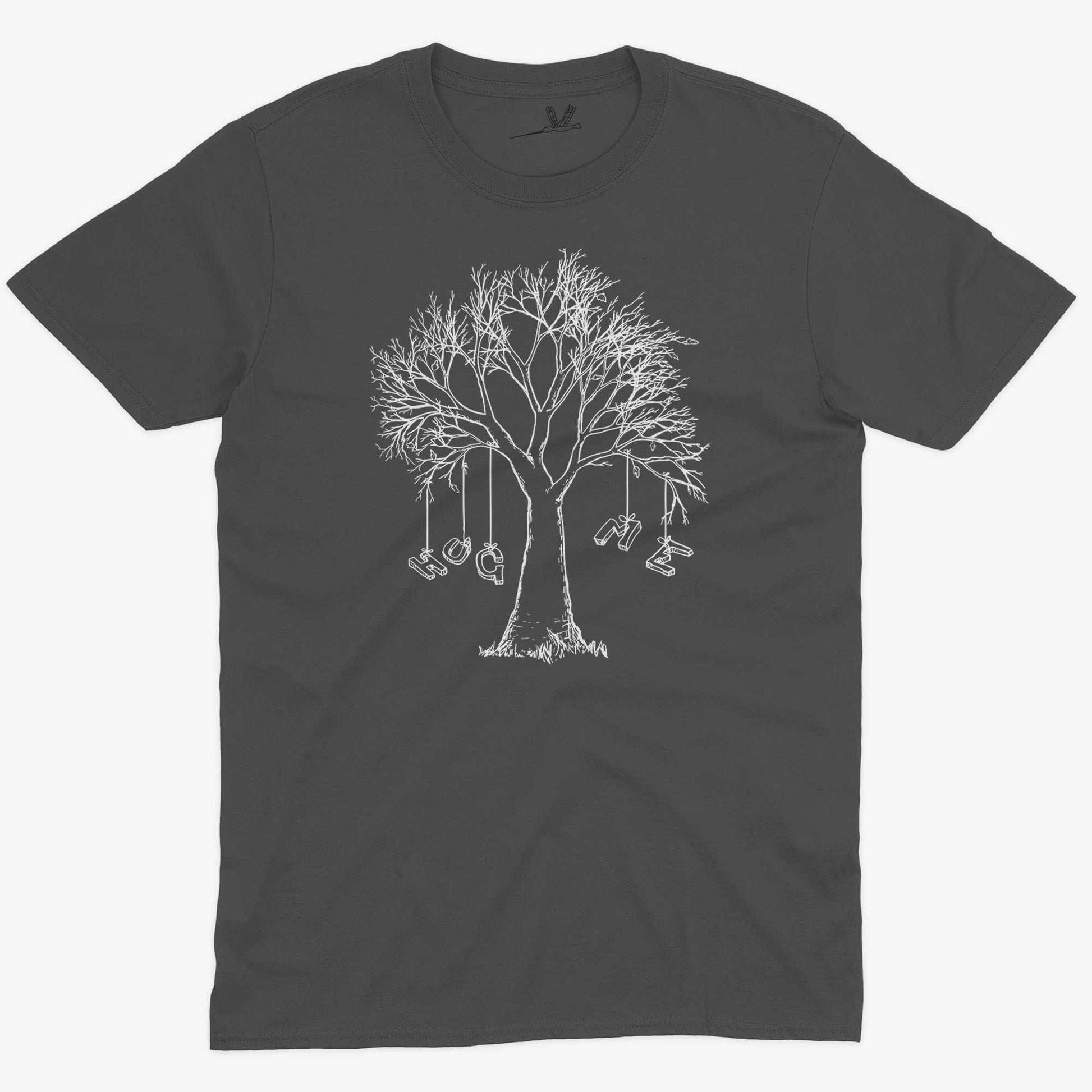Hug A Tree Unisex Or Women's Cotton T-shirt-Asphalt-Unisex