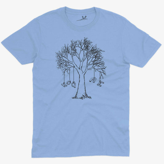 Hug A Tree Unisex Or Women's Cotton T-shirt-Baby Blue-Unisex