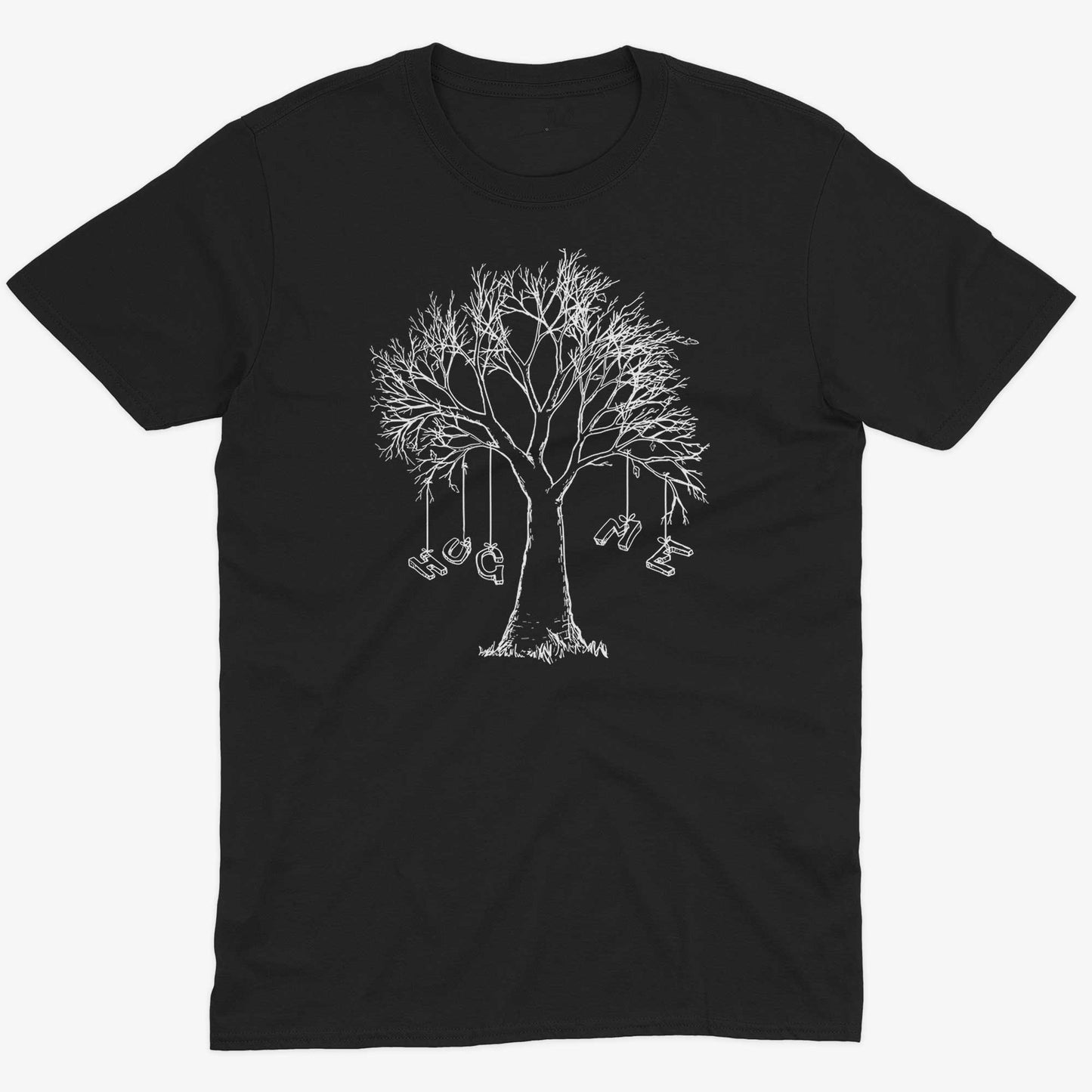 Hug A Tree Unisex Or Women's Cotton T-shirt-Black-Unisex