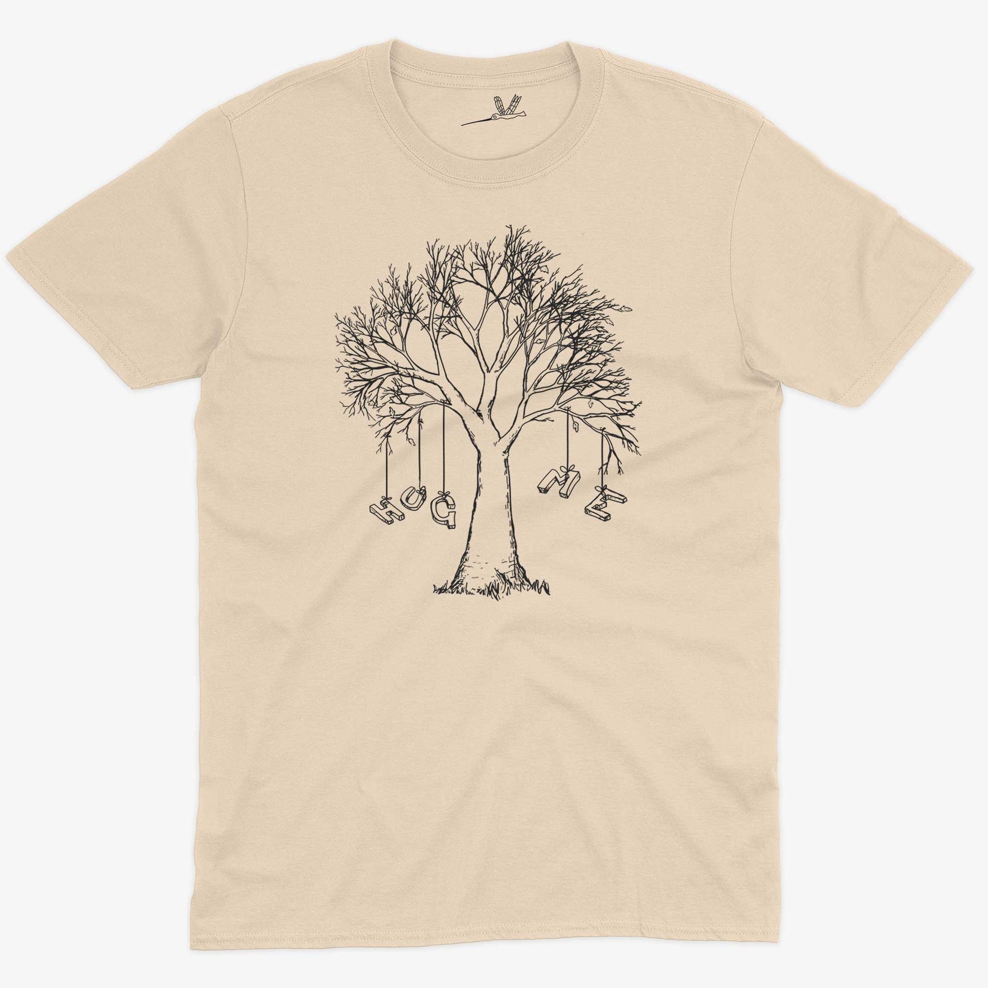 Hug A Tree Unisex Or Women's Cotton T-shirt-Organic Natural-Unisex