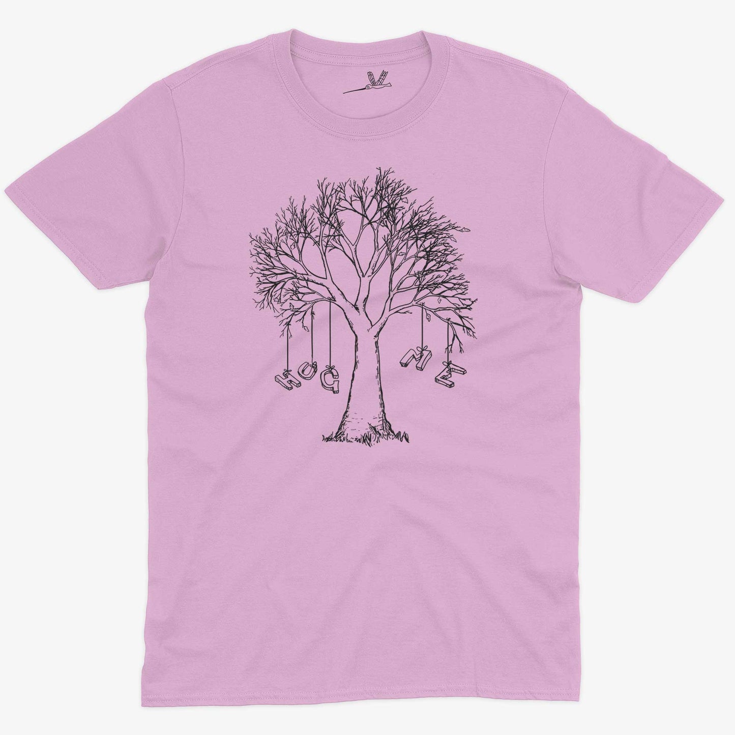 Hug A Tree Unisex Or Women's Cotton T-shirt-Pink-Unisex