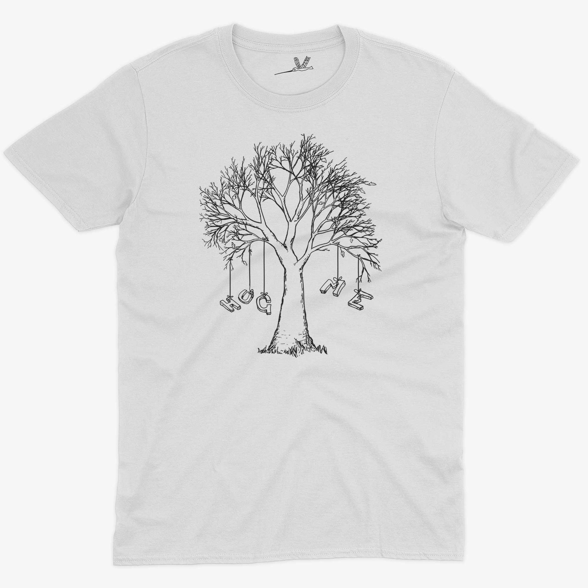 Hug A Tree Unisex Or Women's Cotton T-shirt-White-Unisex