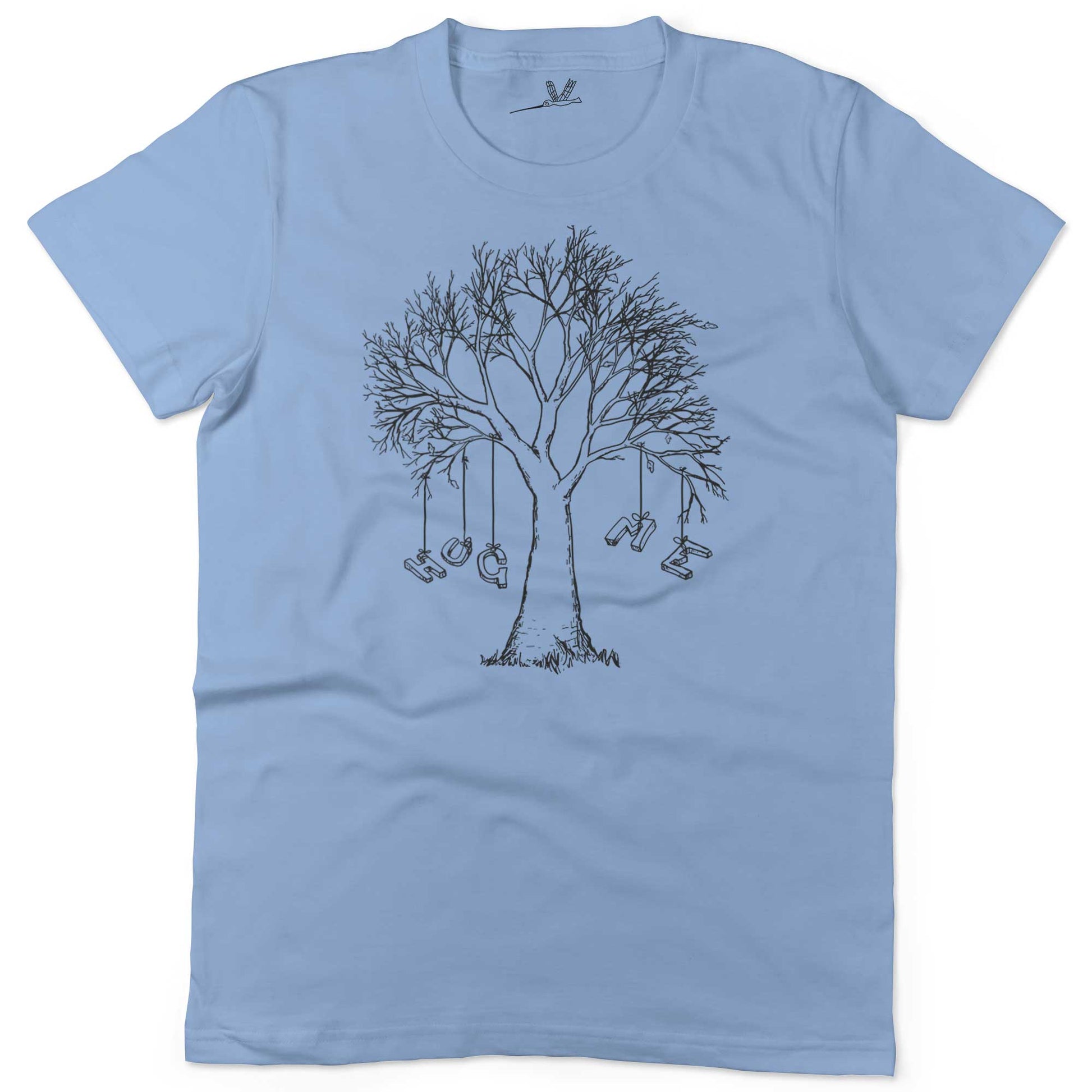 Hug A Tree Unisex Or Women's Cotton T-shirt-Baby Blue-Woman