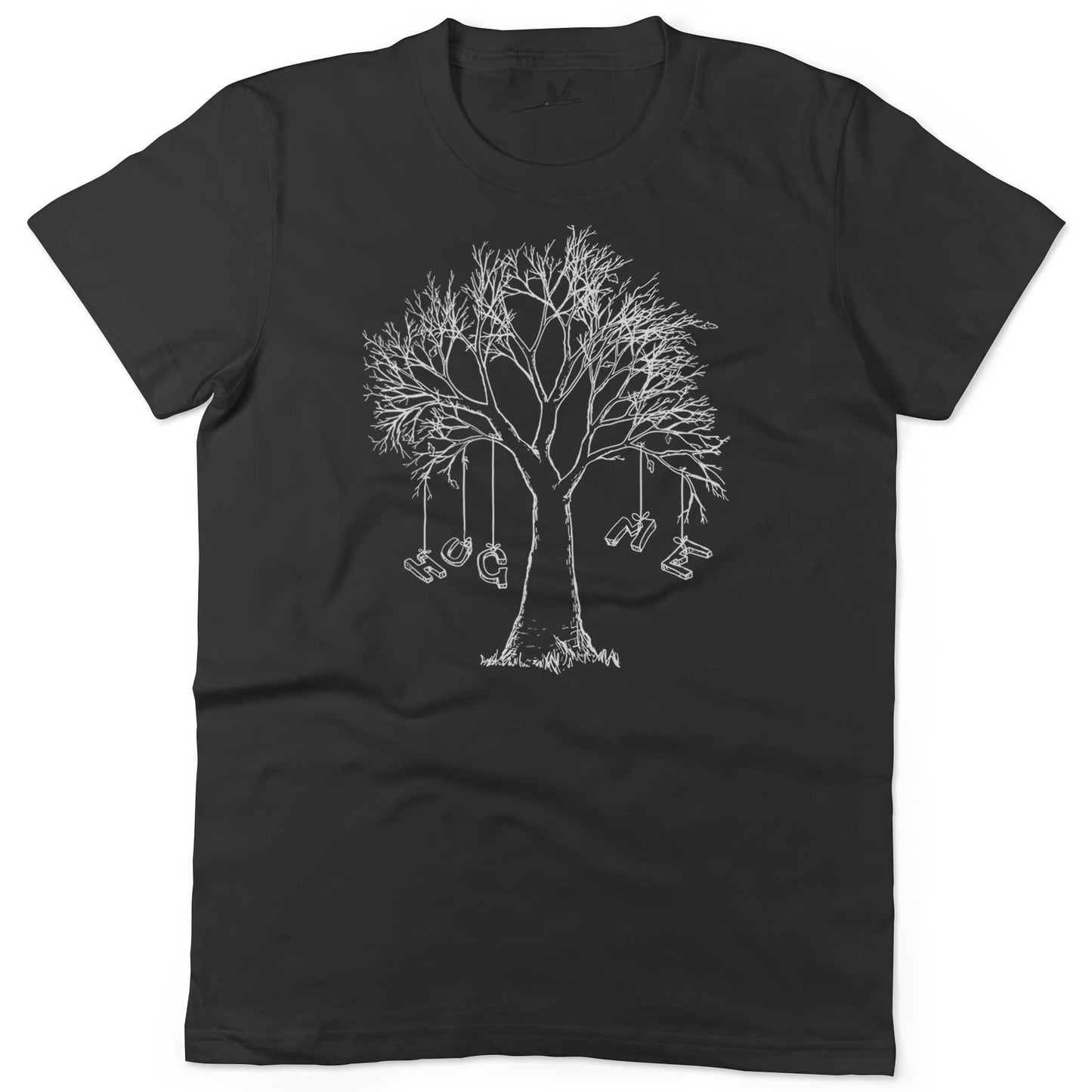 Hug A Tree Unisex Or Women's Cotton T-shirt-Black-Woman