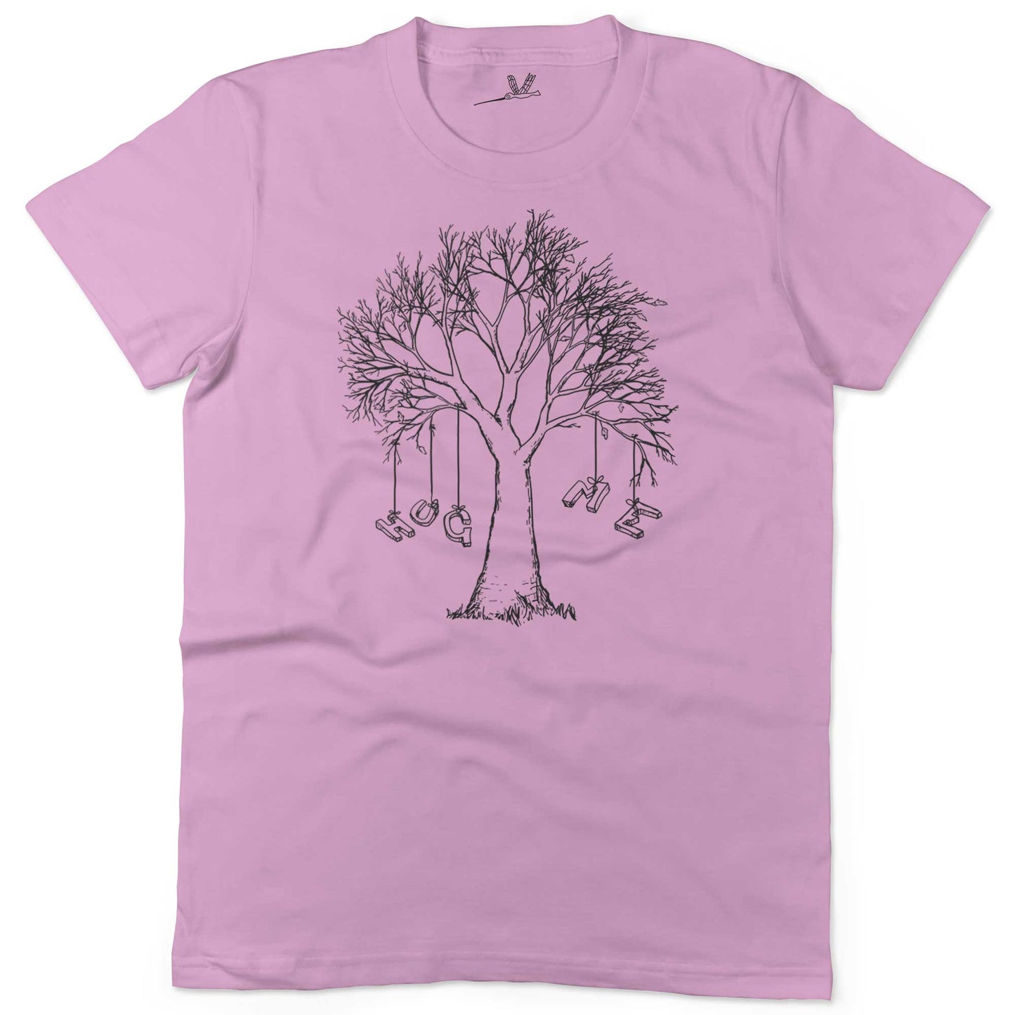 Hug A Tree Unisex Or Women's Cotton T-shirt-Pink-Woman