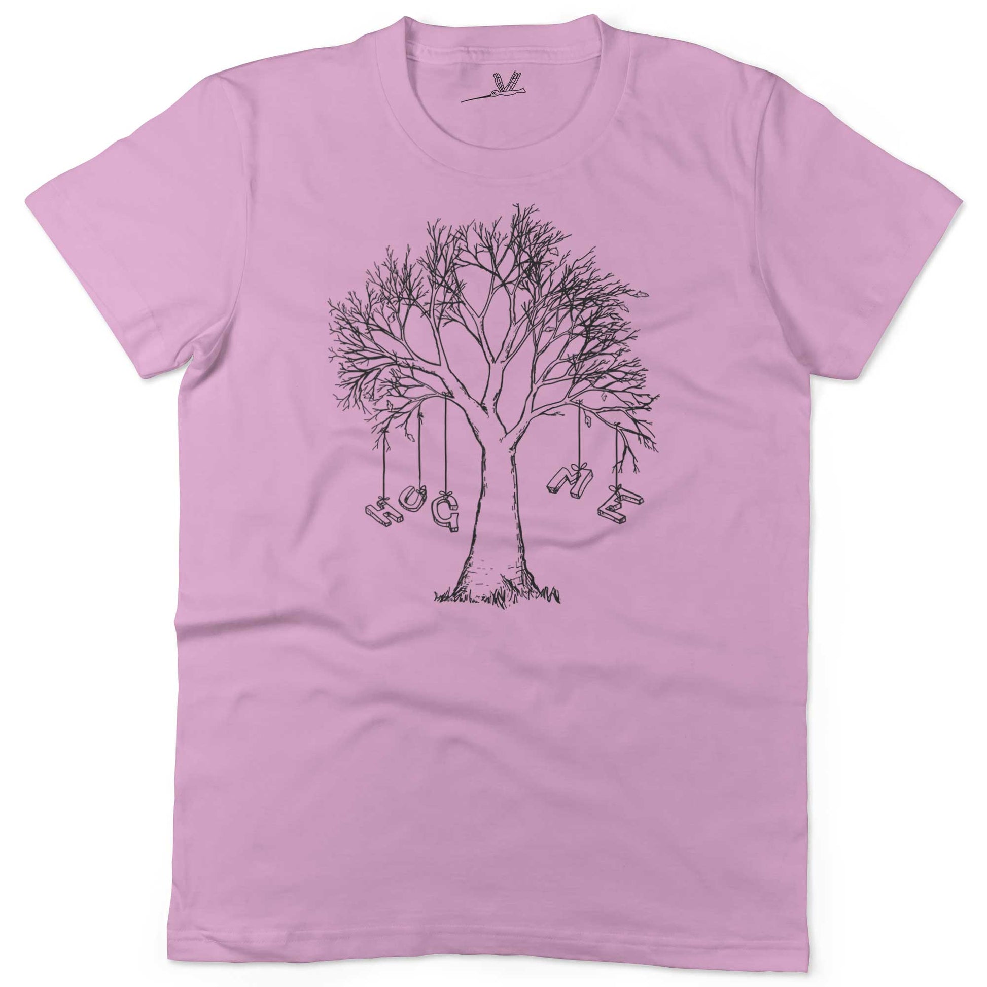 Hug A Tree Unisex Or Women's Cotton T-shirt-Pink-Woman