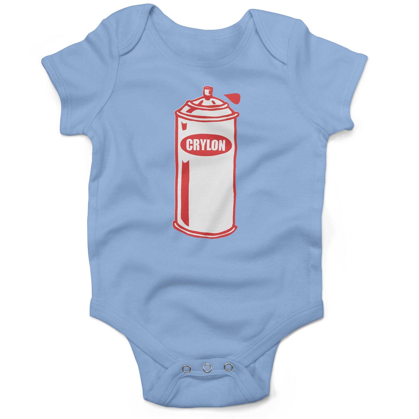 Crylon Cans Infant Bodysuit or Raglan Tee-Organic Baby Blue-3-6 months