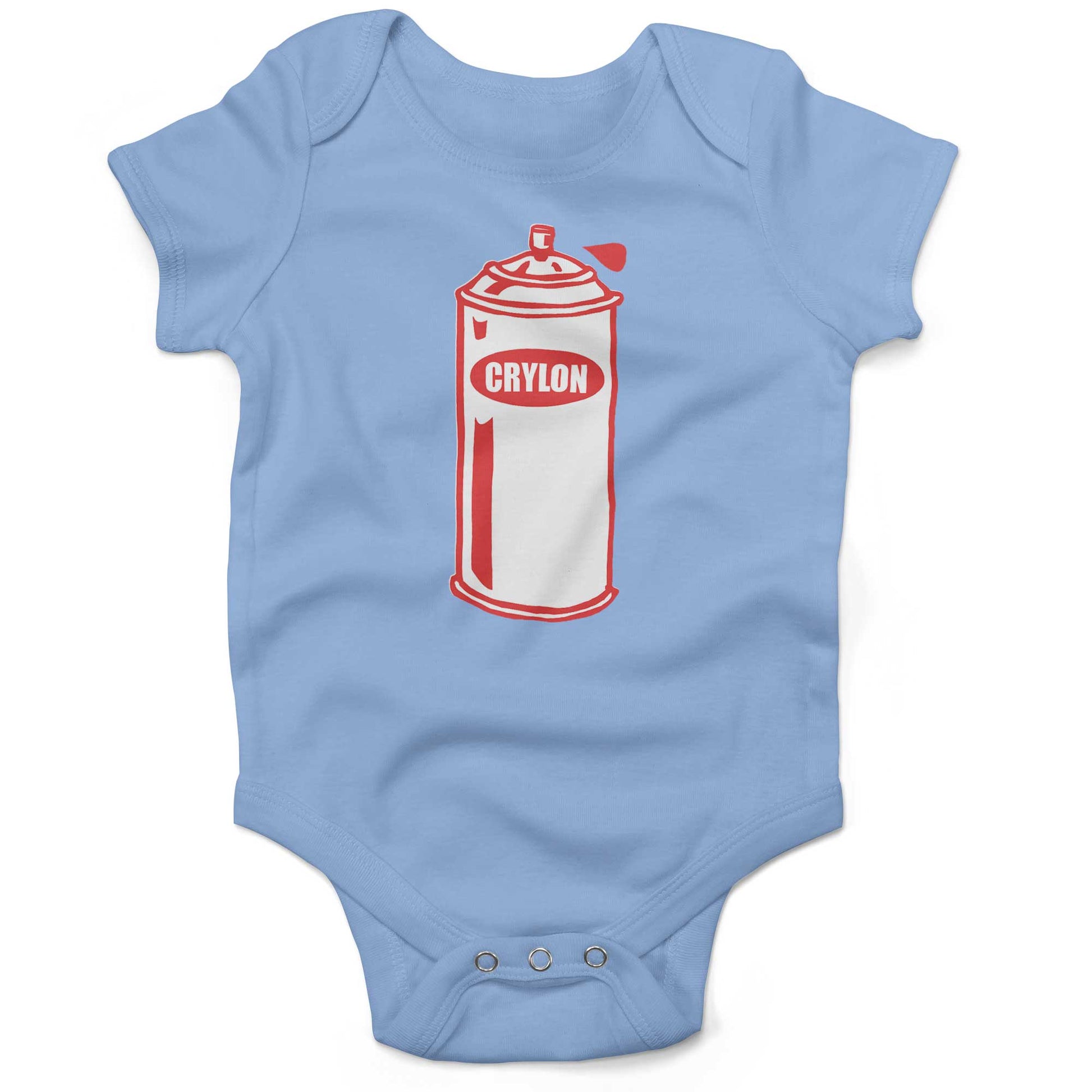 Crylon Cans Infant Bodysuit or Raglan Tee-Organic Baby Blue-3-6 months