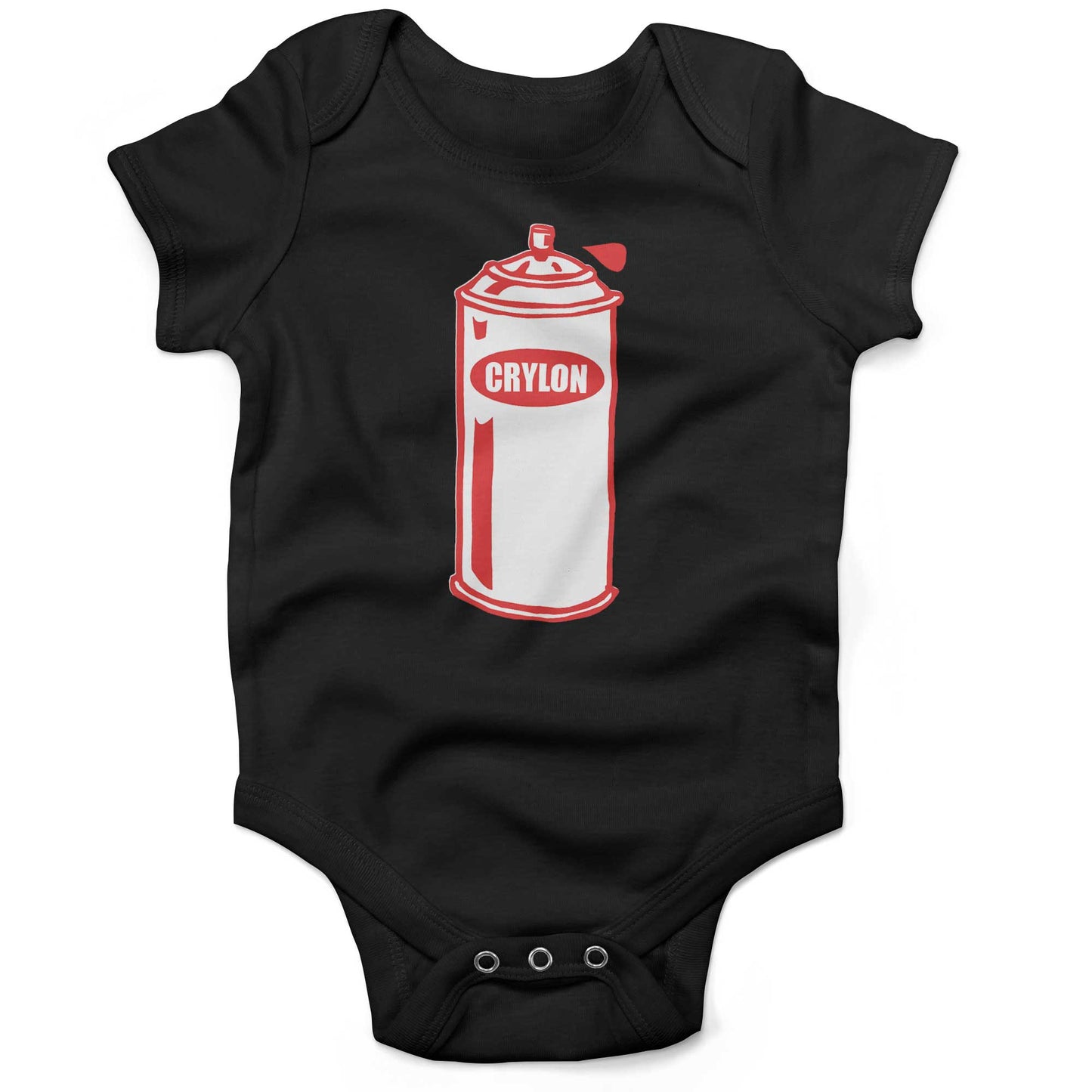 Crylon Cans Infant Bodysuit or Raglan Tee-Organic Black-3-6 months