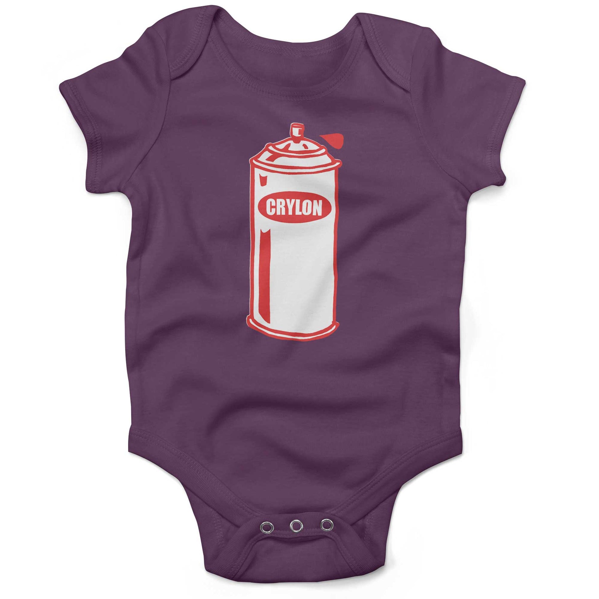 Crylon Cans Infant Bodysuit or Raglan Tee-Organic Purple-3-6 months