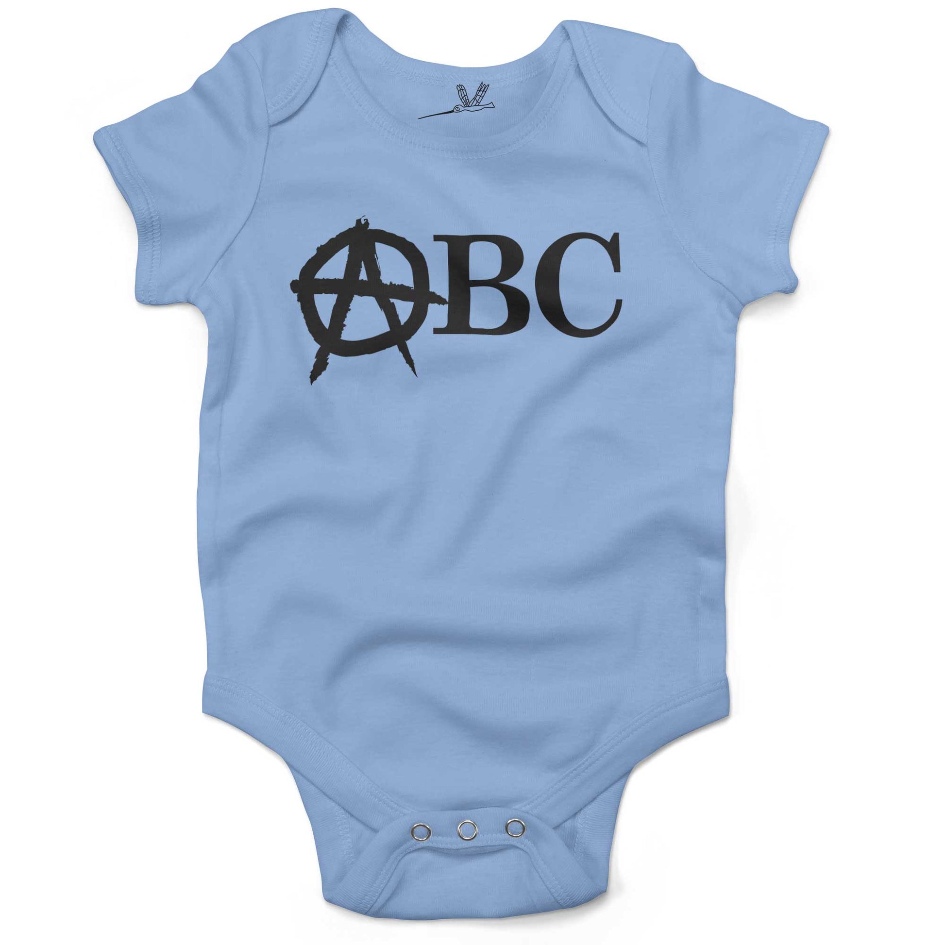Punk Rock Alphabet Infant Bodysuit or Raglan Tee-Organic Baby Blue-3-6 months