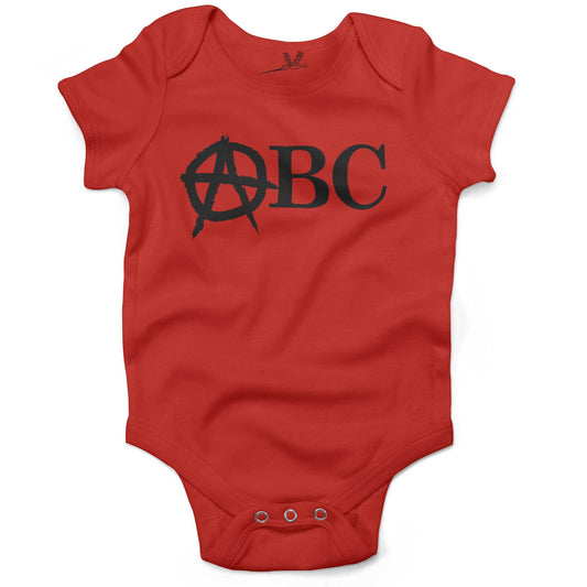 Punk Rock Alphabet Infant Bodysuit or Raglan Tee-Organic Red-3-6 months