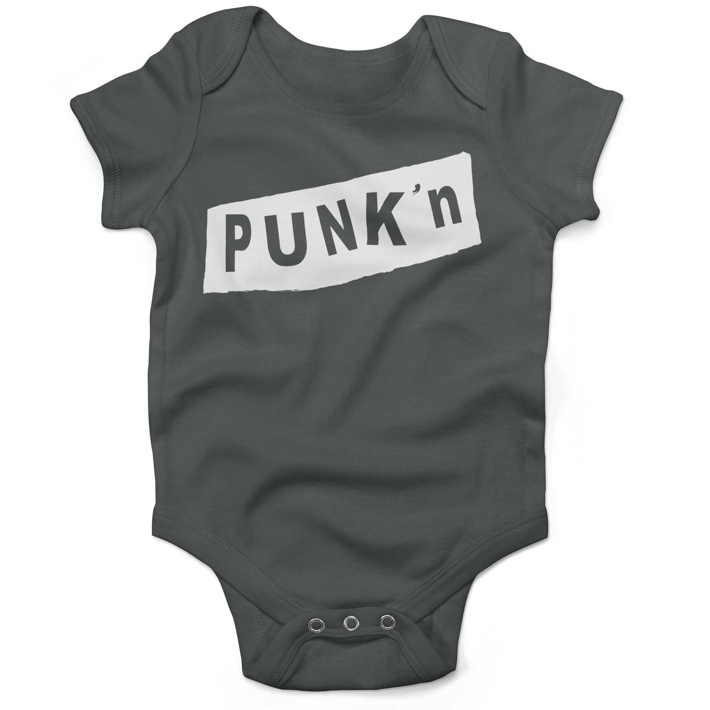 Pumpkin Punk'n Infant Bodysuit or Raglan Tee-Organic Asphalt-3-6 months