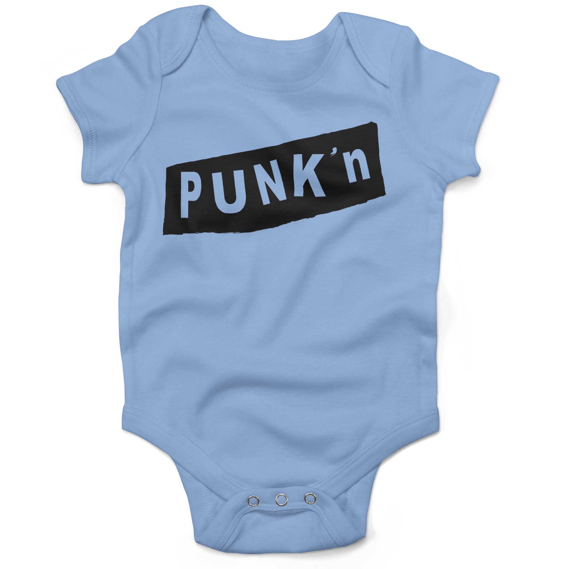 Pumpkin Punk'n Infant Bodysuit or Raglan Tee-Organic Baby Blue-3-6 months