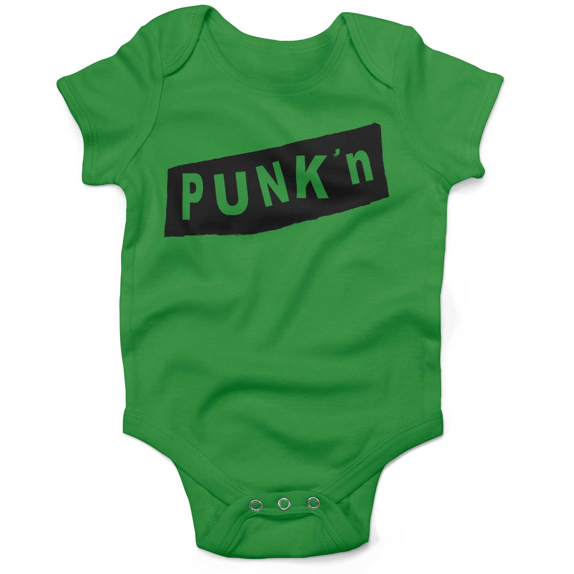 Pumpkin Punk'n Infant Bodysuit or Raglan Tee-Grass Green-3-6 months