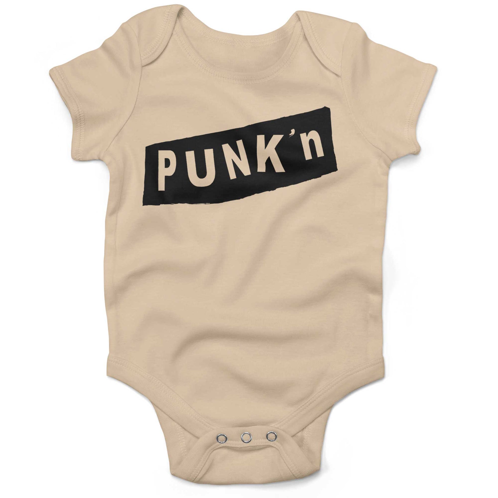 Pumpkin Punk'n Infant Bodysuit or Raglan Tee-Organic Natural-3-6 months