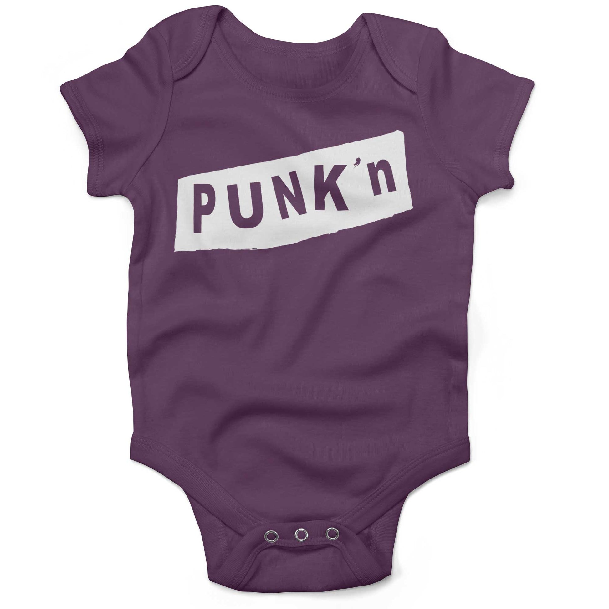 Pumpkin Punk'n Infant Bodysuit or Raglan Tee-Organic Purple-3-6 months