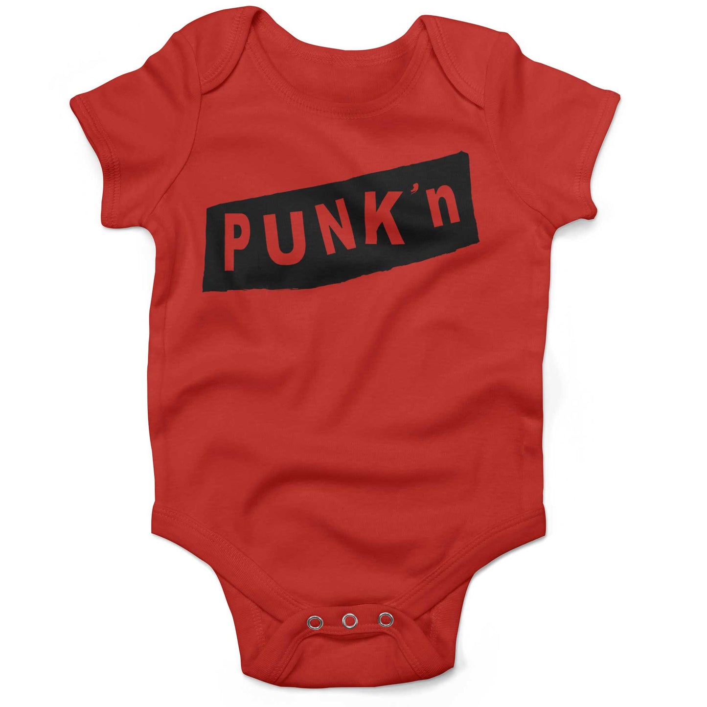 Pumpkin Punk'n Infant Bodysuit or Raglan Tee-Organic Red-3-6 months