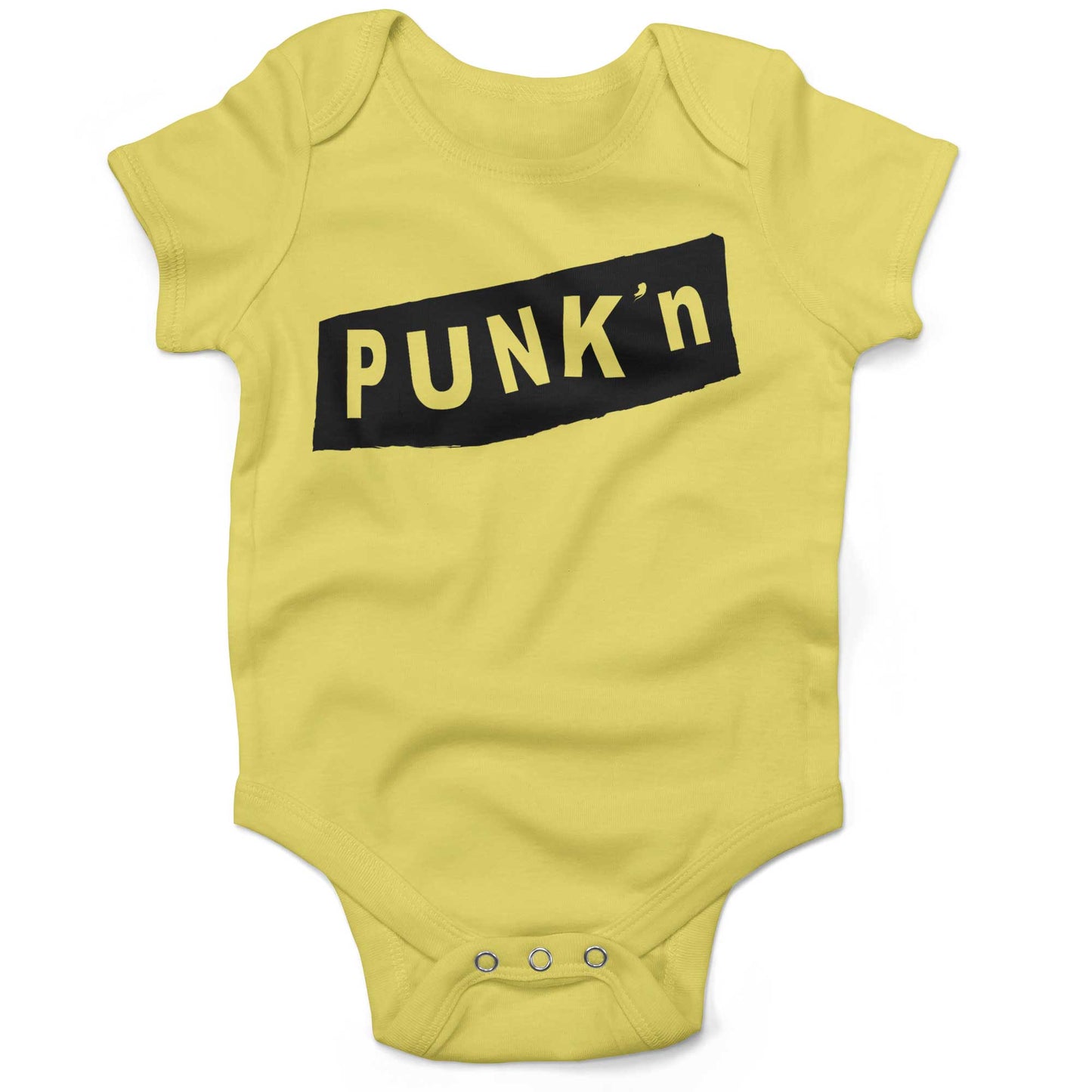 Pumpkin Punk'n Infant Bodysuit or Raglan Tee-Yellow-3-6 months