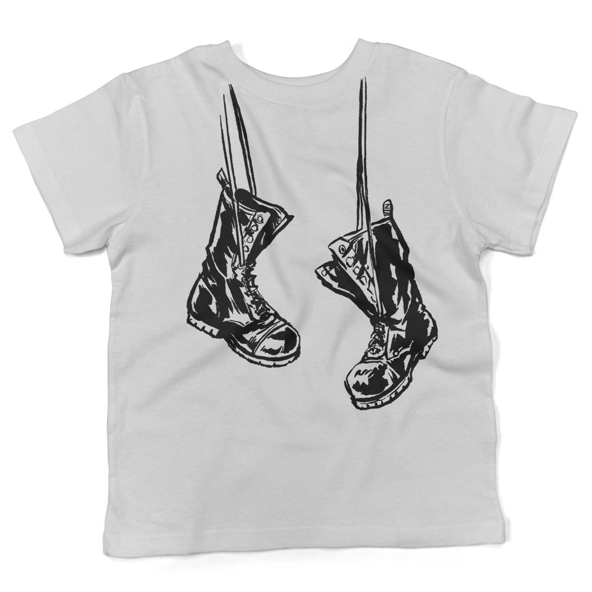 Baby Combat Boots Toddler Shirt-White-2T