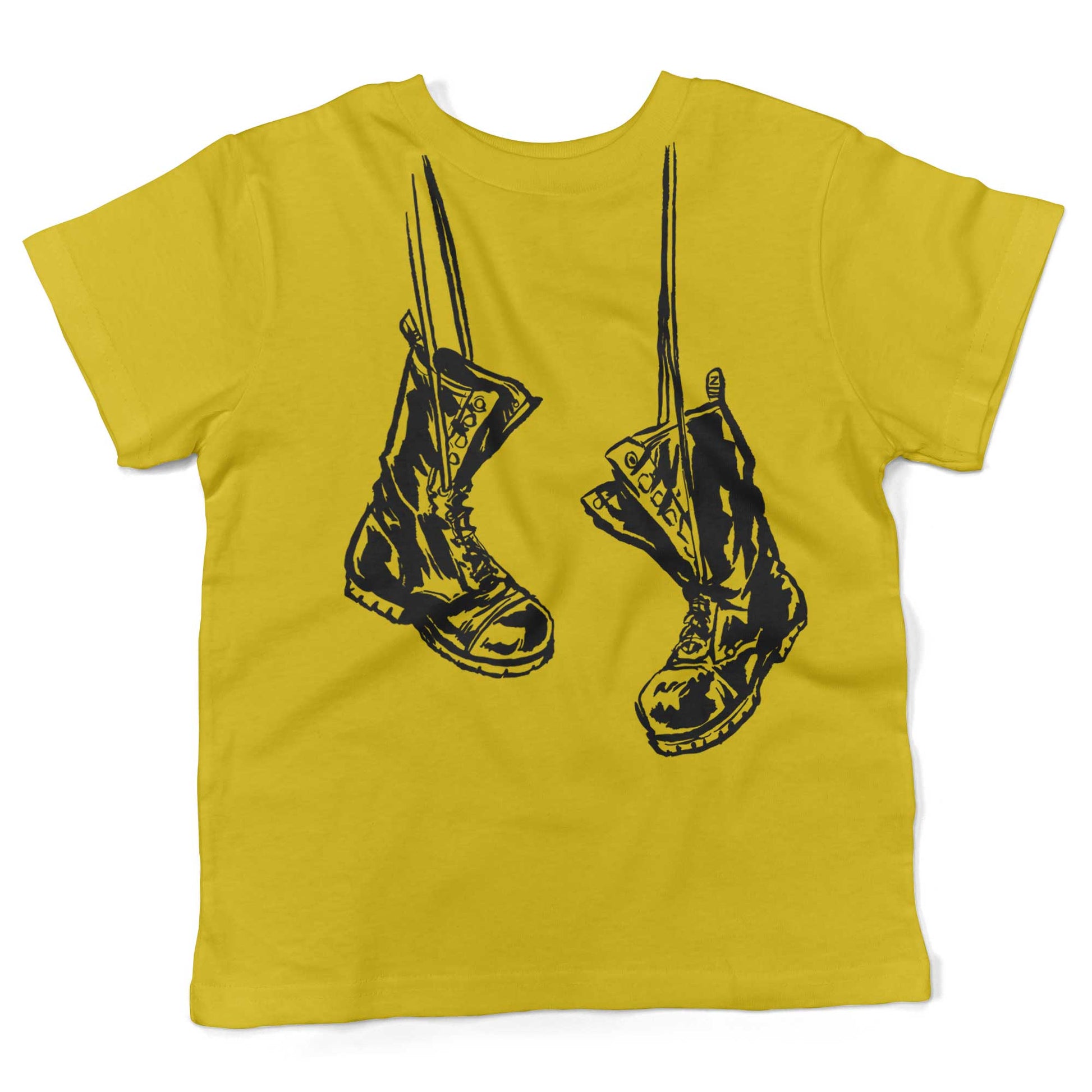 Baby Combat Boots Toddler Shirt-Sunshine Yellow-2T