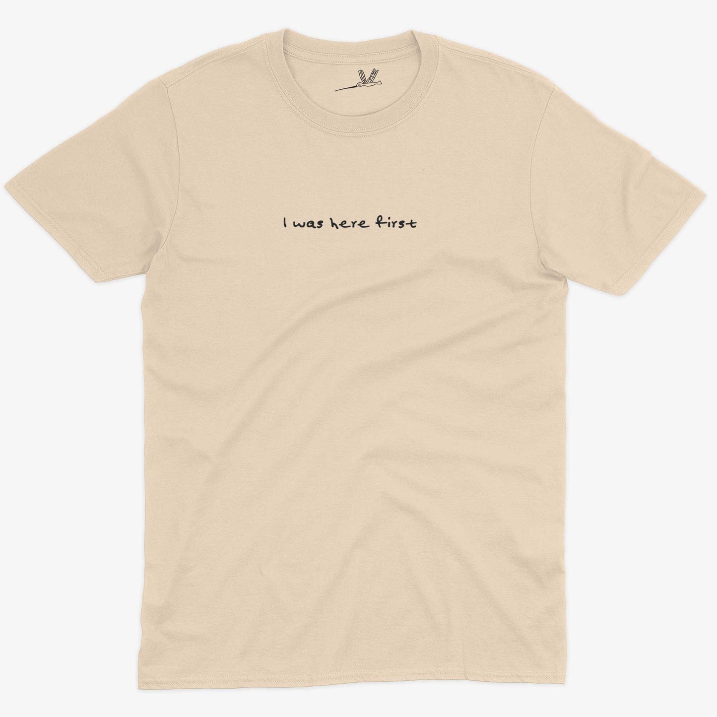 I Was Here First Unisex Cotton T-shirt-Organic Natural-Unisex