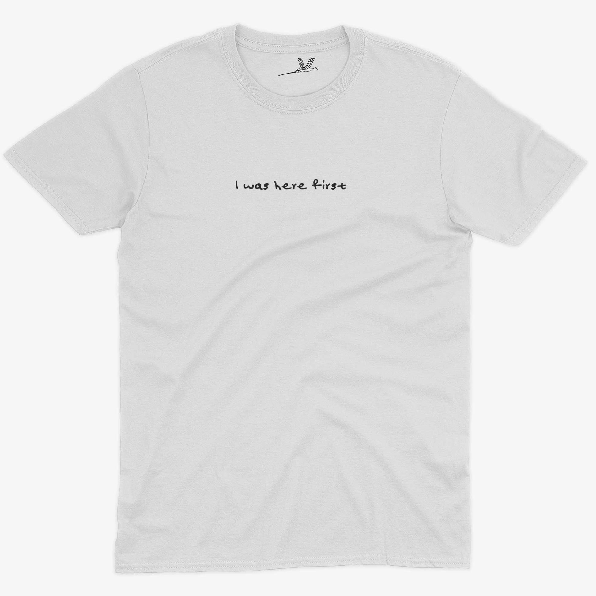 I Was Here First Unisex Cotton T-shirt-White-Unisex