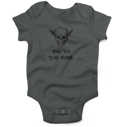 Bad To The Bone Infant Bodysuit or Raglan Tee-Organic Asphalt-3-6 months