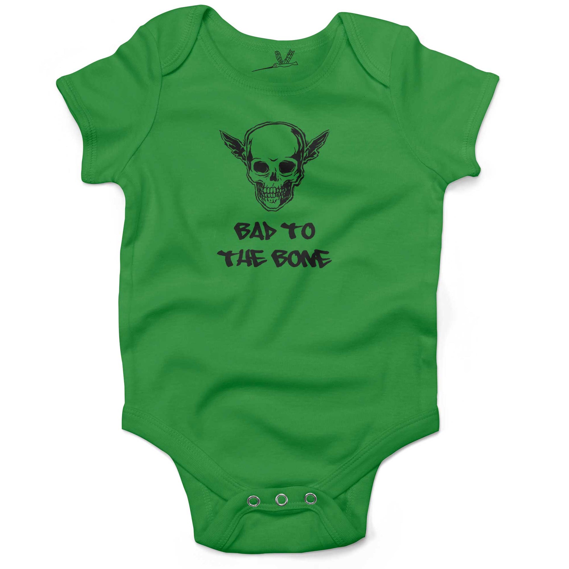 Bad To The Bone Infant Bodysuit or Raglan Tee-Grass Green-3-6 months
