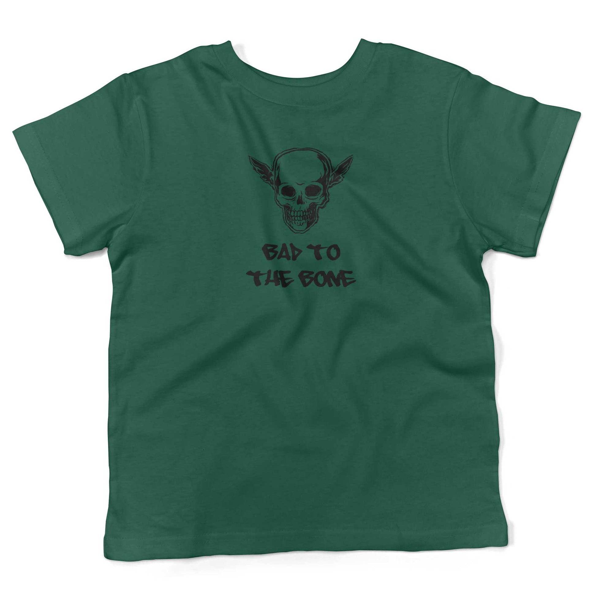 Bad To The Bone Toddler Shirt-Kelly Green-2T