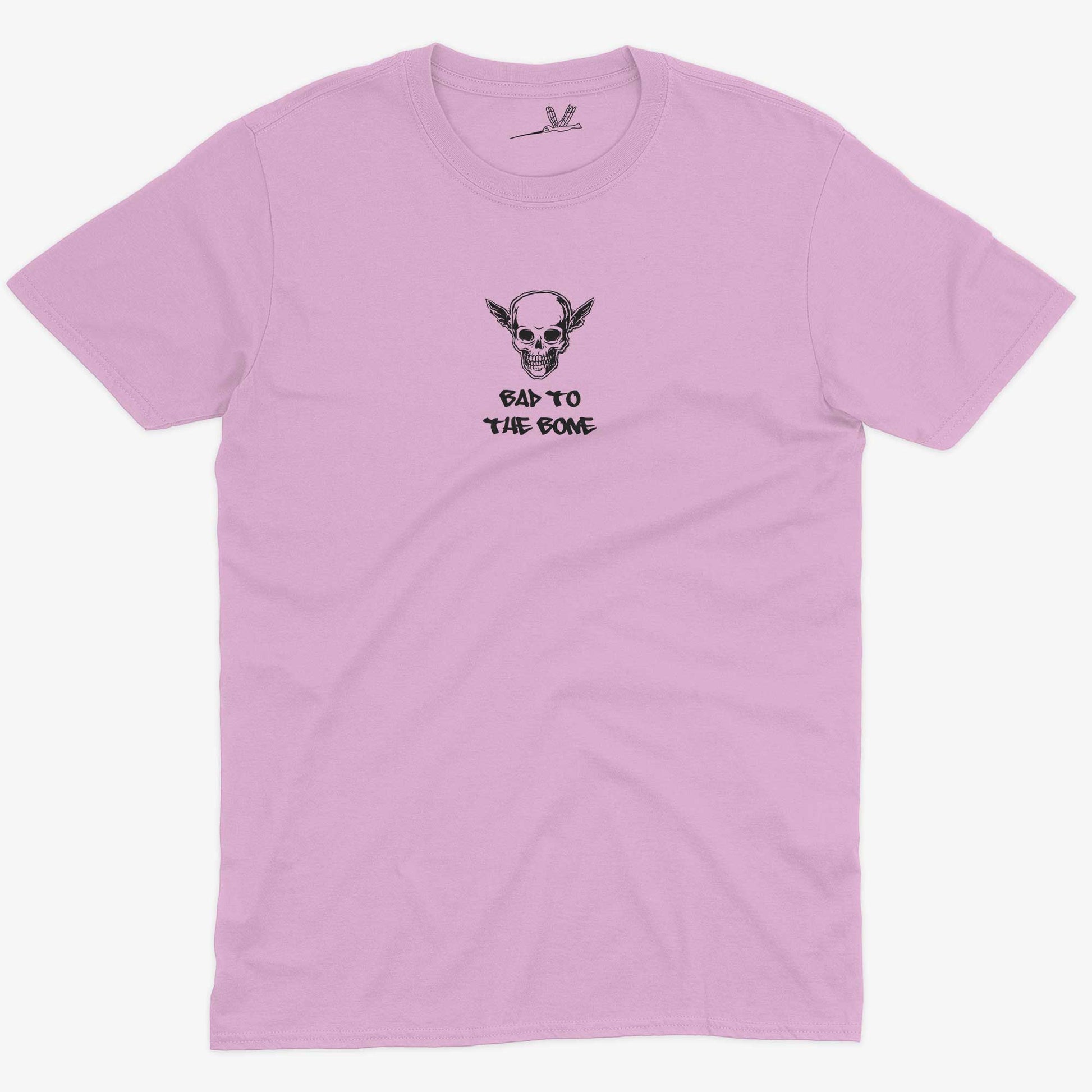 Bad To The Bone Unisex Or Women's Cotton T-shirt-Pink-Unisex