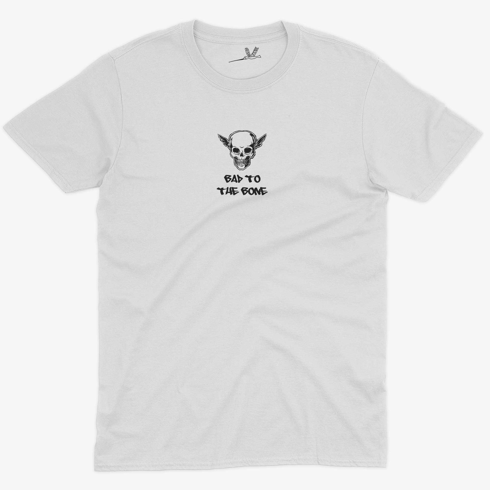 Bad To The Bone Unisex Or Women's Cotton T-shirt-White-Unisex
