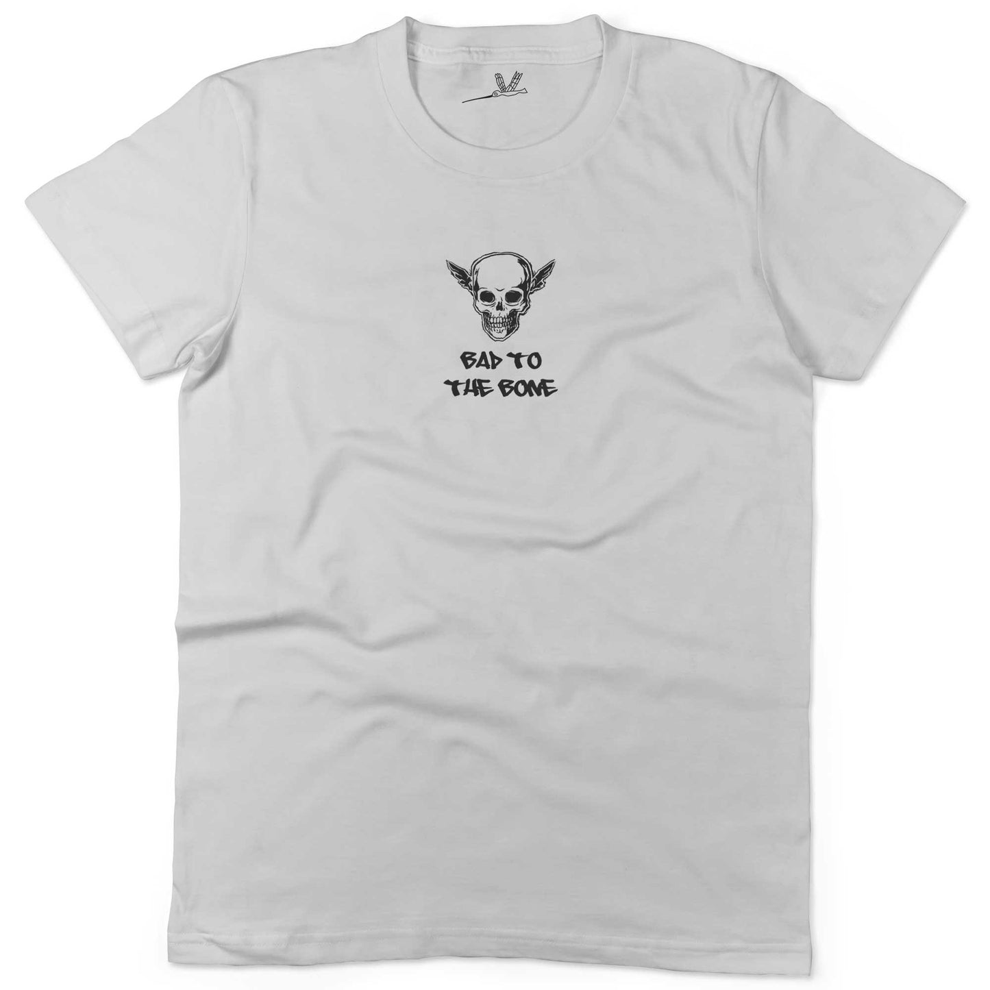 Bad To The Bone Unisex Or Women's Cotton T-shirt-White-Woman