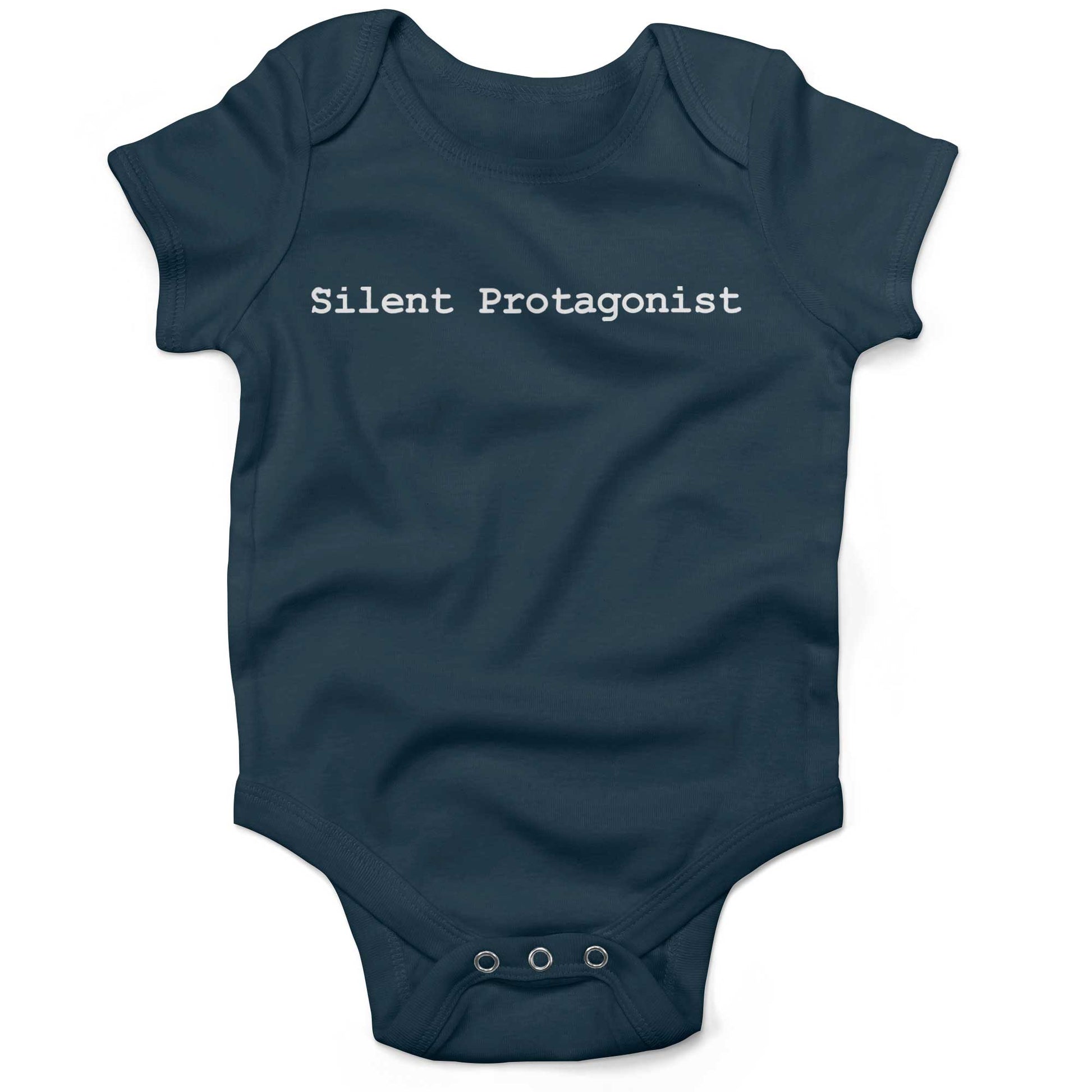 Silent Protagonist Infant Bodysuit or Raglan Tee-Organic Pacific Blue-3-6 months